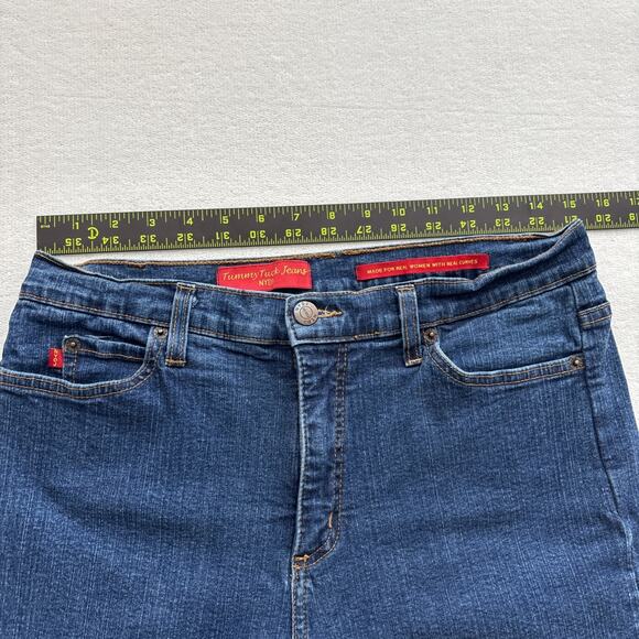 NYDJ Tummy Tuck Jeans Women Size 12 Bootcut Blue Denim Slimming Style 4000 - Picture 7 of 14